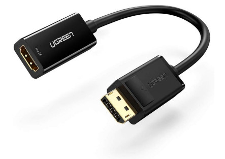 Adaptador vídeo Ugreen 40363 DisplayPort a HDMI, 0.25 m, Negro