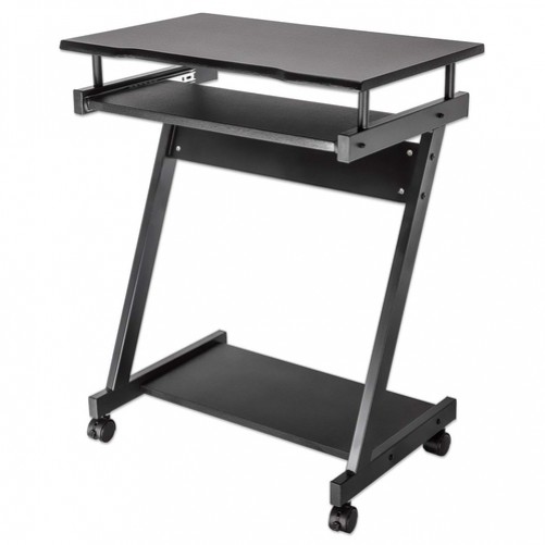Escritorio Manhattan Forma rectangular, Bandeja del teclado Si, Tamaño 590 x 370 mm, Metal, Color Negro