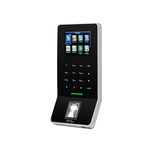 Control de Acceso ZKTeco F22 Lector de huella Si, 3000 usuario(s), Lector de código de acceso Si, Lector de tarjeta No, Pantalla 6.1 cm (2.4"), TFT, Teclado integrado Si, Conectado a PC Si, RS-232, Color Negro