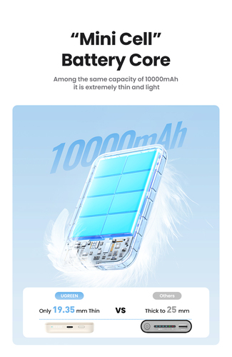 Miniatura 4 de Power Bank Ugreen 25208 10000 mAh, Teléfono móvil/smartphone, USB, Beige