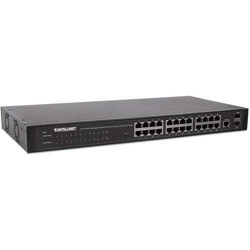 Miniatura 4 de Switch Intellinet Gestionado, RJ-45 24, Gigabit Ethernet (10/100/1000), 1U, Negro