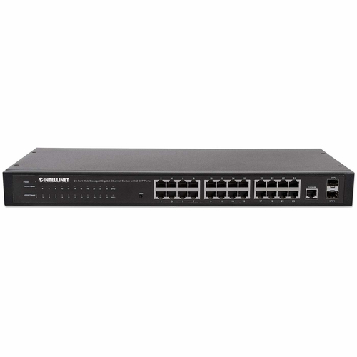 Miniatura 3 de Switch Intellinet Gestionado, RJ-45 24, Gigabit Ethernet (10/100/1000), 1U, Negro