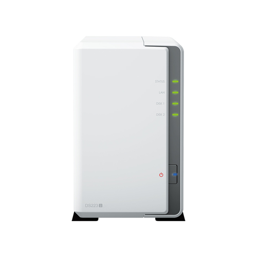 NAS Synology DiskStation DS223J RTD1619B, 1.7 GHz, 0 TB, bahías 2, 2.5/3.5"