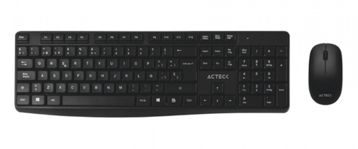 Teclado Inalámbrico Acteck KT25 Tamaño completo (100%), Teclado numérico, Negro