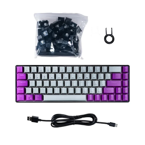 Miniatura 5 de Teclado Naceb Technology NA-0963 Alámbrico, USB, Interruptor mecánico, LED RGB, Negro, Gris, Púrpura