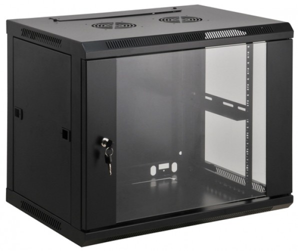 Rack Intellinet 712088 Tipo Bastidor de pared, Capacidad del rack 12U, SPCC, Peso Max. 60 kg, Tamaño 48.3 cm (19"), Color Negro