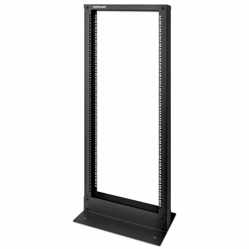 Rack Intellinet Rack de dos postes, 19" Tipo Rack o bastidor independiente, Capacidad del rack 26U, Peso Max. 200 kg, Tamaño 48.3 cm (19"), Color Negro