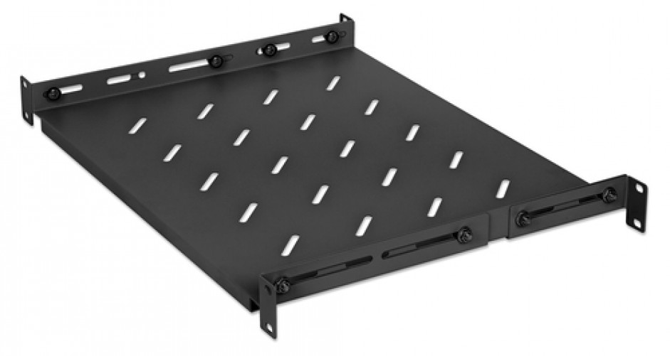Charola Intellinet 714082 Tipo Repisa de estante, Color Negro, Material Acero, Peso Max. 20 kg, Capacidad del rack 1U
