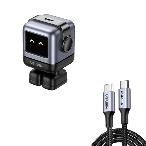 Miniatura 2 de Cargador Mini UGREEN UNO 30W, GaN, USB-C, Carga Rapida, Negro/Gris