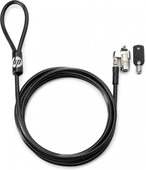Cable antirrobo HP Llave redonda, 1.83 m, Acero galvanizado, Negro
