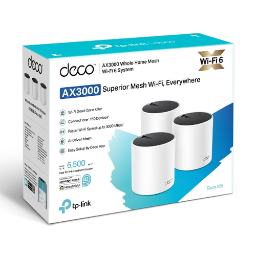 Miniatura 3 de Mesh TP-Link DECO X55 (3-Pack) Wi-Fi 6 (802.11ax), RJ-45 3, Blanco