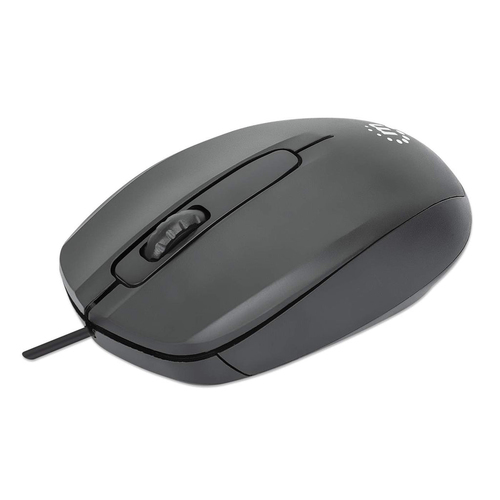 Mouse Manhattan Óptico, 3 Botones, 1000 DPI, USB tipo A, Negro
