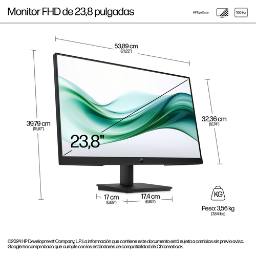 Miniatura 3 de Monitor HP Series 3 Pro LCD, 23.8", Full HD, VA, 100 Hz, 5 ms, Negro