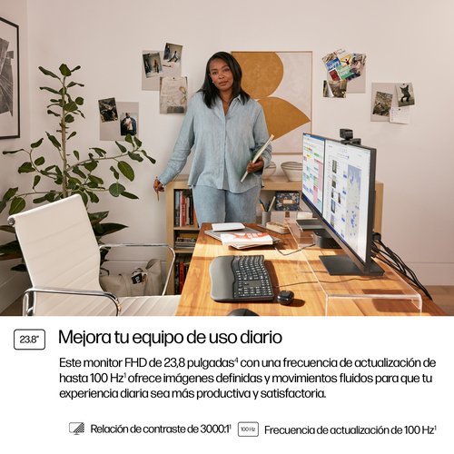 Miniatura 4 de Monitor HP Series 3 Pro LCD, 23.8", Full HD, VA, 100 Hz, 5 ms, Negro