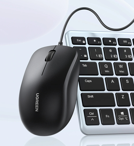 Miniatura 3 de Mouse Optico Ugreen, 3 Botones, 1200 DPI, Alambrico, USB-A, Negro