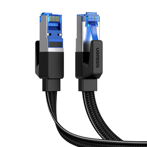 Patchcord Ugreen 80429 Cat8, 1 m, F/FTP (FFTP), Negro