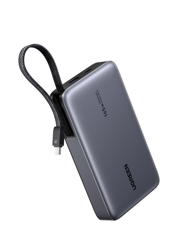 Power Bank 20000mAh con Cable Integrado / Carga Ra?pida 100W / USB-C PD 3.0 / 4 Celdas Li-ion / 72Wh / Carga Ma?ltiple 145W / Compacto 139x80x27mm