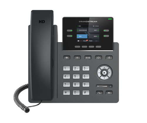 Teléfono Ip Grandstream Networks GRP2612W Terminal con conexión por cable, PoE, 2 líneas, Negro