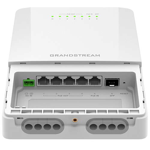 Miniatura 4 de Switch Grandstream Networks GWN7710R Gestionado, L2, RJ-45 5, Gigabit Ethernet (10/100/1000), (PoE +) 4, Blanco