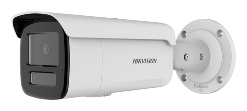 Cámara IP Hikvision Pro Series con AcuSense DS-2CD2T43G2-4LI2U(4mm) 4 MP, Bala (forma), MicroSD, Exterior, IP67, Blanco