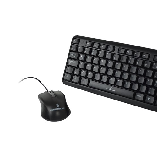 Miniatura 4 de Kit Teclado y Mouse Perfect Choice PC-201076 USB, Interruptor de membrana, Alámbrico, 1000 DPI, Negro