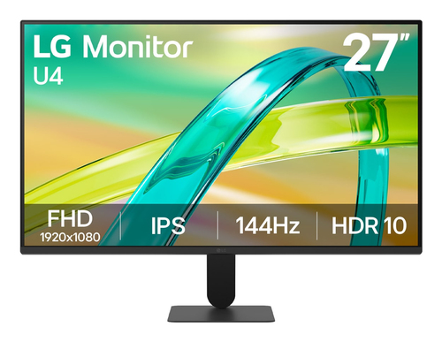 Monitor LG 27U411B-B LCD, 27", Full HD, IPS, 144 Hz, 5 ms, FreeSync, Negro