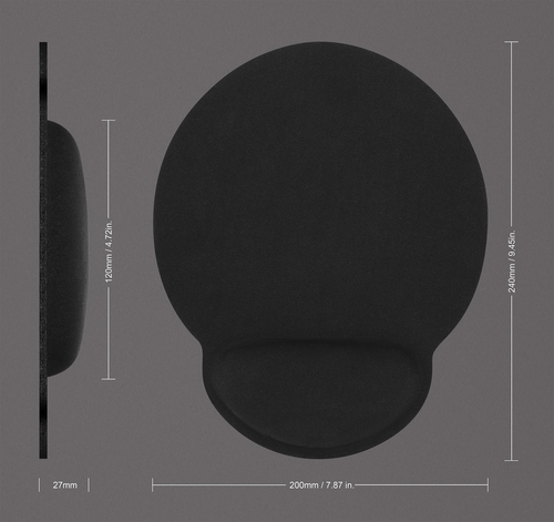 Miniatura 3 de Mousepad Manhattan Apoya muñecas, 200 mm, 240 mm, Negro
