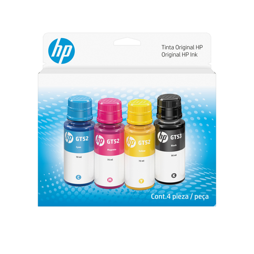 Botella de tinta HP Negro, Cian, Magenta, Amarillo, Compatibilidad DESKJET GT 5800 SERIES, INK TANK 100/300/400, SMART TANK 200/500/600/700 SERIES