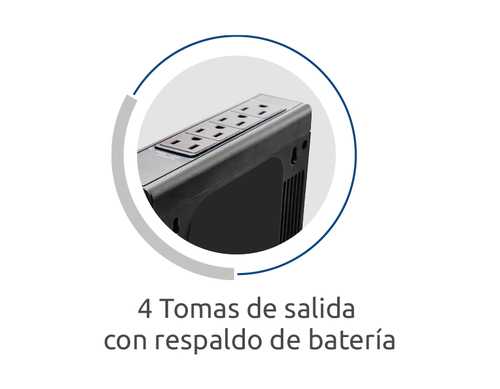 Miniatura 2 de No Break CDP LI-504 0.5 kVA / 250 W, 380 J, Entrada 140 V, 4 salidas AC, Negro