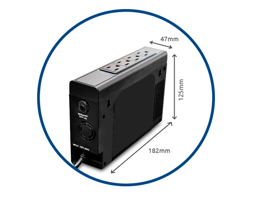 Miniatura 4 de No Break CDP LI-504 0.5 kVA / 250 W, 380 J, Entrada 140 V, 4 salidas AC, Negro