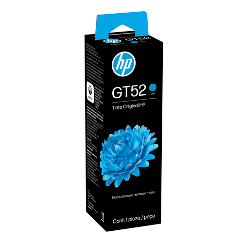 Botella de tinta HP Botella de tinta original cian GT52, Cian, HP, 9100 páginas, Singapur, Malasia, 15 - 35 °C, 15 - 35 °C