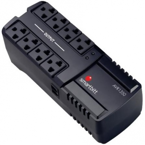 Regulador Smartbitt 1350VA/675W, Supresor de Picos, 8 Contactos, Negro