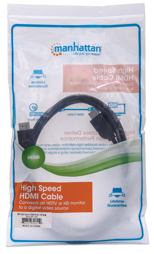 Miniatura 4 de Cable Hdmi Manhattan Cable HDMI de Alta Velocidad 5 m, 10.2 Gbit/s, Negro