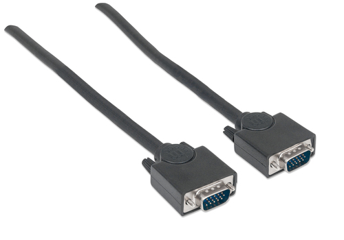 Miniatura 2 de Cable VGA Manhattan Cable para monitor SVGA 1.8 m, Macho, Macho, Negro