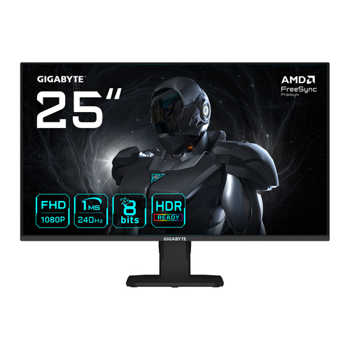 Monitor GIGABYTE GS25F2A LED, 24.5", Full HD, SS-IPS, 240 Hz, 1 ms, FreeSync, Negro