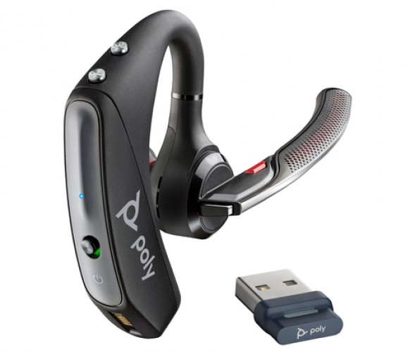 Audífonos HP Poly Auriculares con Bluetooth Poly Voyager 5200 USB-A + adaptador BT700, 100 - 20000 Hz, 20 g, Negro