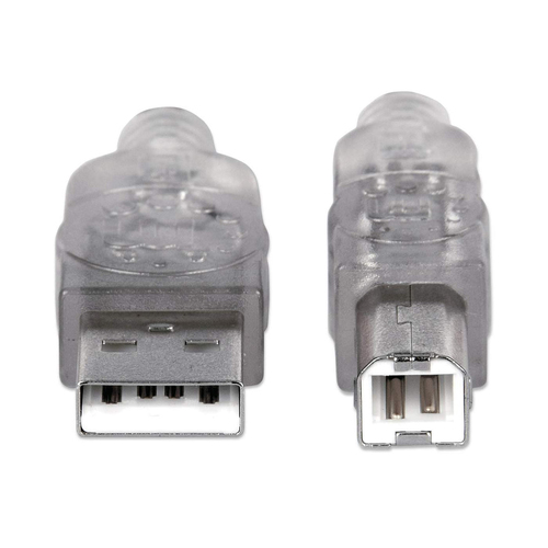 Miniatura 3 de Cable USB Manhattan USB A a USB B, 480 Mbit/s, Plata