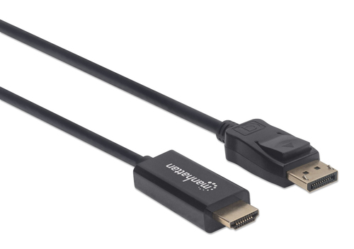 Miniatura 2 de Adaptador vídeo Manhattan Cable DisplayPort a HDMI 1080p DisplayPort a HDMI, 1.8 m, Negro