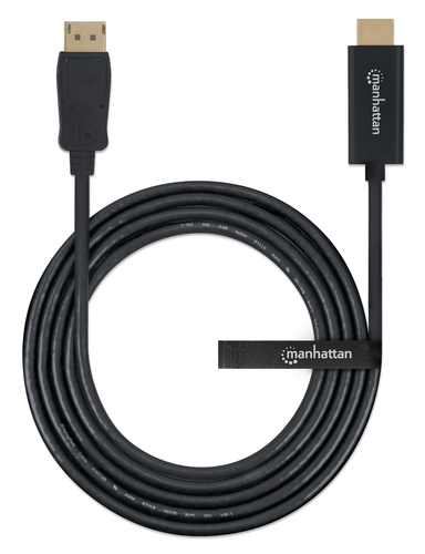 Miniatura 5 de Adaptador vídeo Manhattan Cable DisplayPort a HDMI 1080p DisplayPort a HDMI, 1.8 m, Negro
