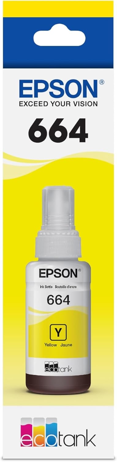 Botella de tinta Epson T664420-AL Amarillo, Compatibilidad Expression ET-2500 Expression ET-2550 WorkForce ET-4500 EcoTank L396