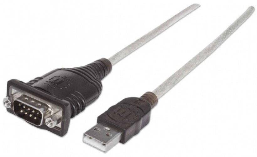 Cable serial Manhattan Convertidor Serial a USB 0.45 m, USB A a Serial/COM/RS232/DB9, Macho- Macho