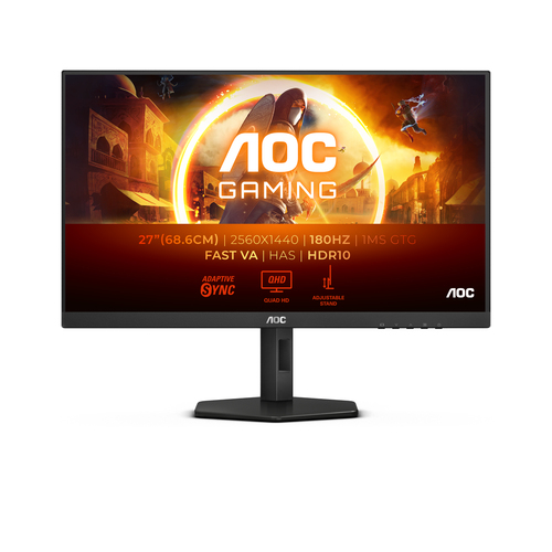 Miniatura 2 de Monitor AOC G4 Q27G4XN LCD, 27", Quad HD, Fast VA, 180 Hz, 1 ms, FreeSync, Negro, Gris