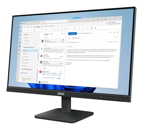 Miniatura 2 de Monitor Lenovo ThinkVision ThinkVision S24-4e LED, 23.8", Full HD, IPS, 100 Hz, 6 ms, Negro