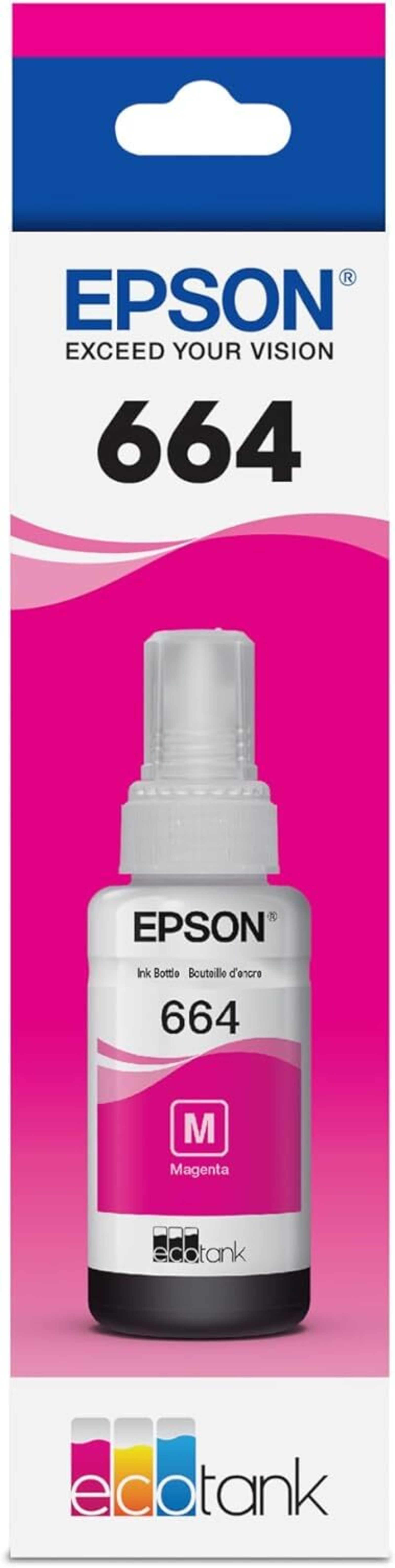 Botella de tinta Epson T664320-AL Magenta, Compatibilidad Expression ET-2500 Expression ET-2550 WorkForce ET-4500 EcoTank L396