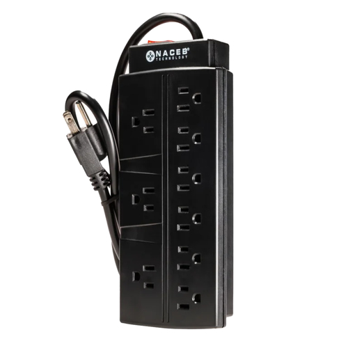 Miniatura 2 de Barra de contactos Naceb Technology NA-0707 125 V, 0.78 m, 9 salidas AC, Negro