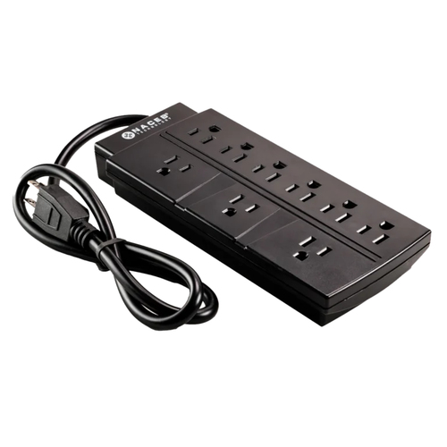 Miniatura 5 de Barra de contactos Naceb Technology NA-0707 125 V, 0.78 m, 9 salidas AC, Negro