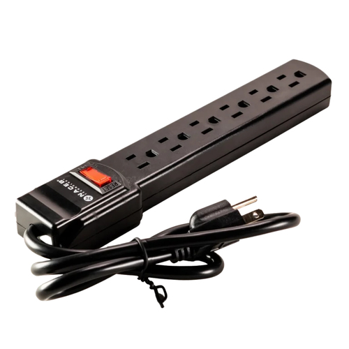 Miniatura 5 de Barra de contactos Naceb Technology NA-0706 125 V, 0.79 m, 6 salidas AC, Negro