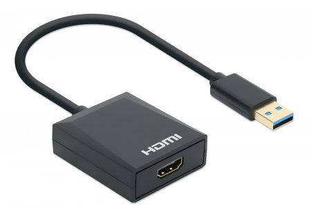 Miniatura 2 de Adaptador Video Manhattan Convertidor de USB-A a HDMI 1080p, CE FCC RoHS REACH UKCA, Negro, Plástico, Windows 10, Windows 11, Windows 7, Windows 8.1, MacOS, 45 mm