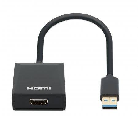 Miniatura 3 de Adaptador Video Manhattan Convertidor de USB-A a HDMI 1080p, CE FCC RoHS REACH UKCA, Negro, Plástico, Windows 10, Windows 11, Windows 7, Windows 8.1, MacOS, 45 mm