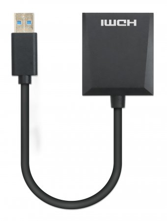 Miniatura 4 de Adaptador Video Manhattan Convertidor de USB-A a HDMI 1080p, CE FCC RoHS REACH UKCA, Negro, Plástico, Windows 10, Windows 11, Windows 7, Windows 8.1, MacOS, 45 mm